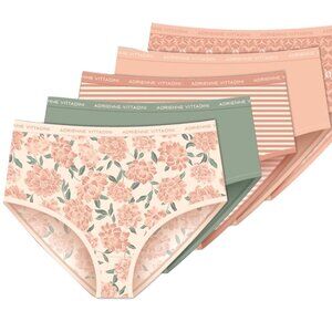 Adrienne Vittadini Women's Stretch Microfiber Brief Panties Set of 5 (